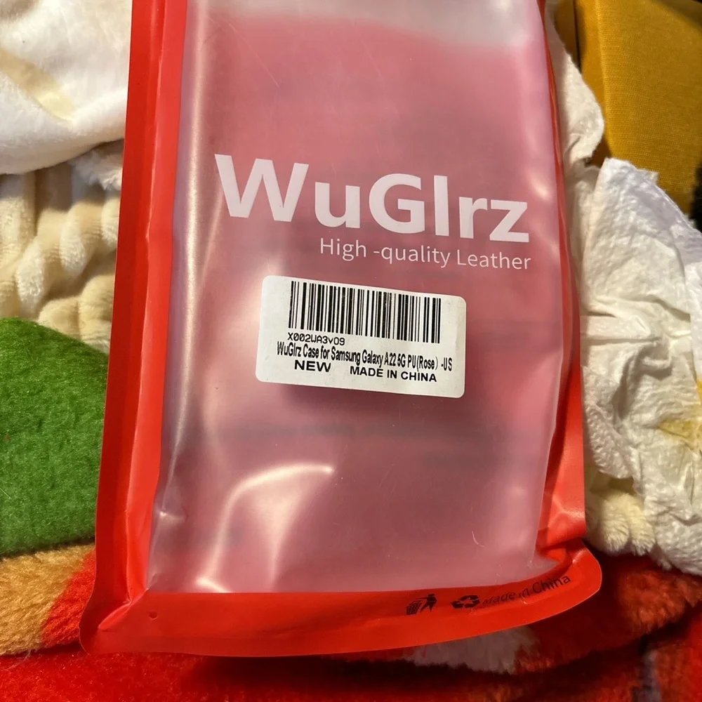 New WuGiz Case for Samsung Calay 22 5G wristlet(rose/pink) with screen protector